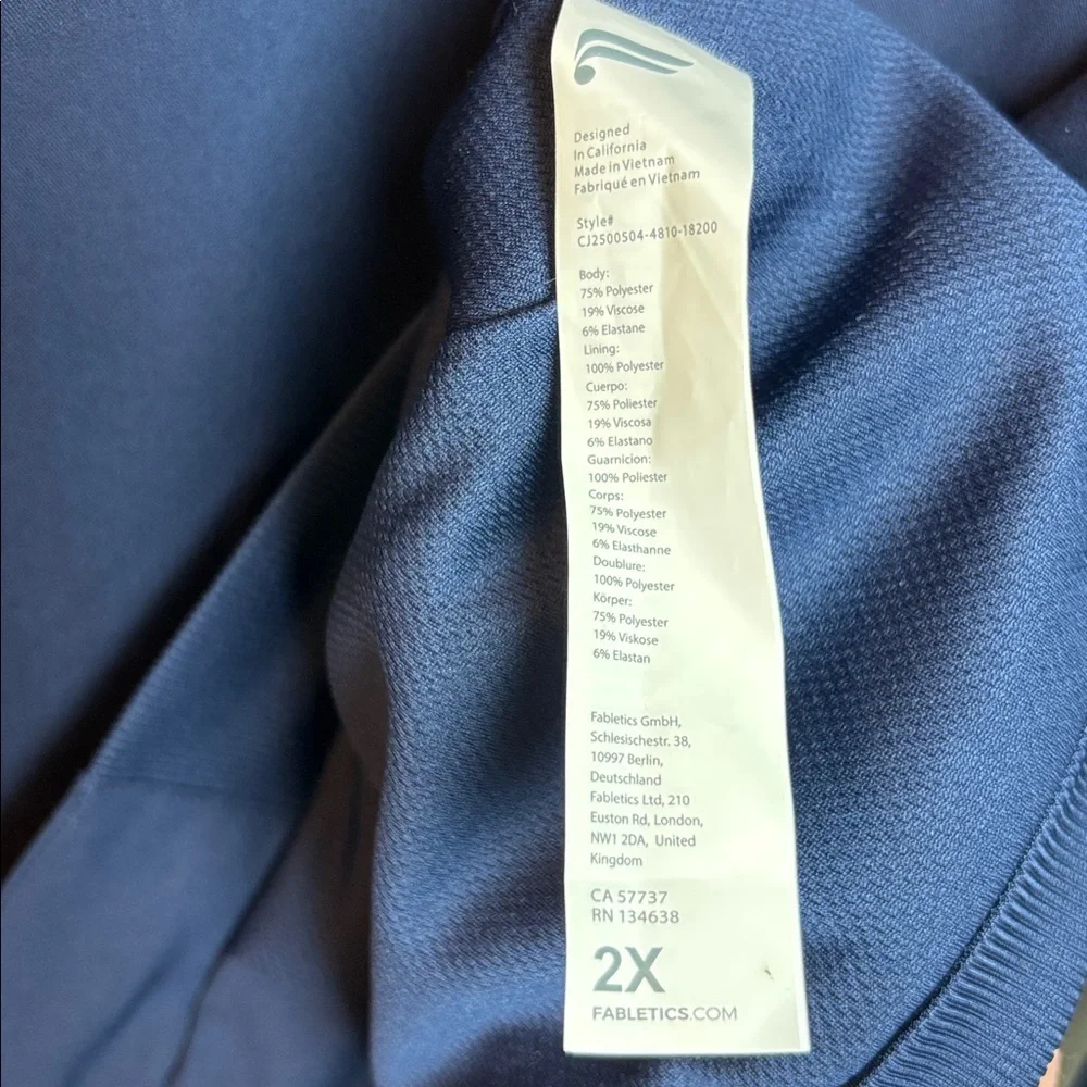 Fabletics Men’s‎ 2X Blue Foundation Performance Medical Scrub Jacket